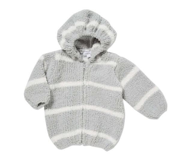 Chenille Hoodie Grey/Ivory | 0-6mo