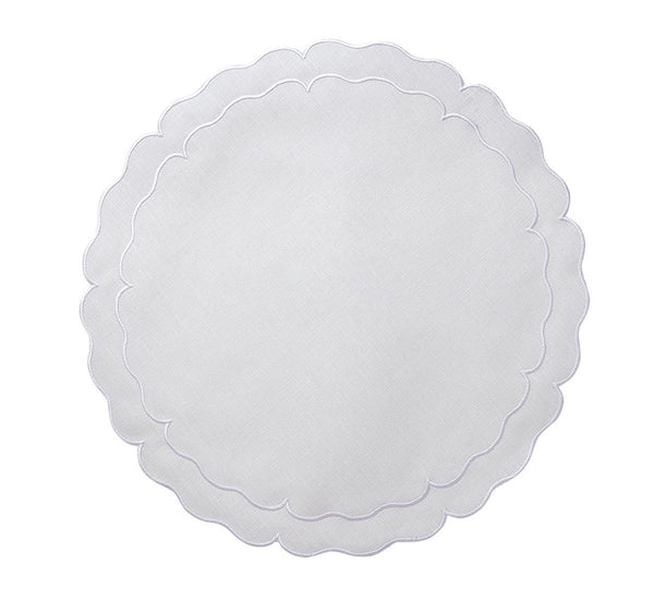 Linho Scalloped Placemat | White