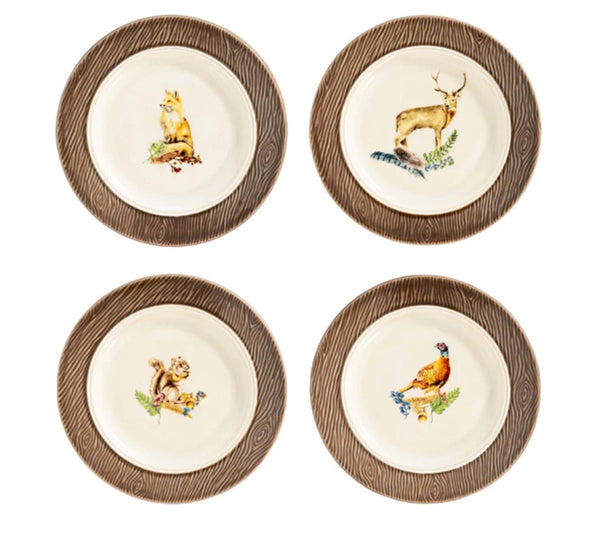 Forest Walk Animal Cocktail Plates Assorted | Set of 4