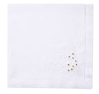 Champagne Flower Embroidered Napkin | Gold