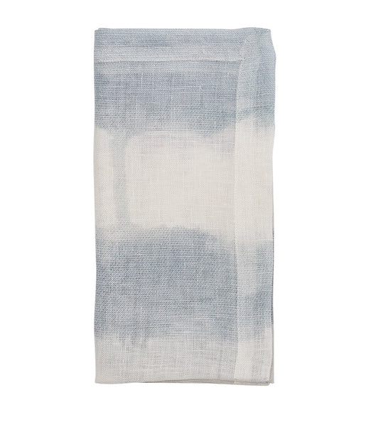 Watercolor Stripe Napkin | White, Blue & Gray
