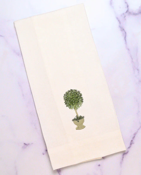 Herb Topiary Towel | White