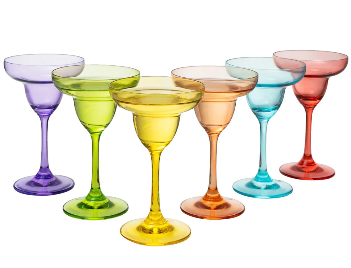 Venus Margarita Glasses Multicolored Set of 6 Peachtree Place