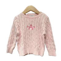 Cable Sweater with Monogrammed Initial