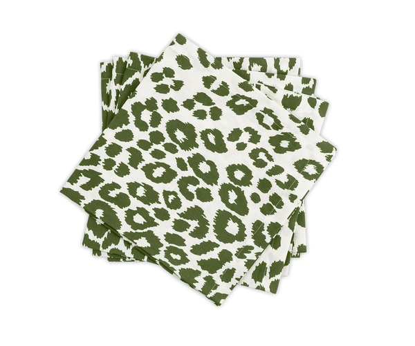 Iconic Leopard Napkin - Green