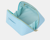 Medium Herringbone Beauty Bag | Bluebell