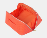 Medium Herringbone Beauty Bag | Tangerine