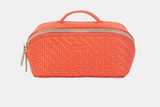 Small Herringbone Beauty Bag | Tangerine