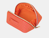 Small Herringbone Beauty Bag | Tangerine