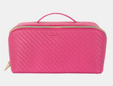 Large Herringbone Beauty Bag | Raspberry