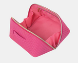 Medium Herringbone Beauty Bag | Raspberry