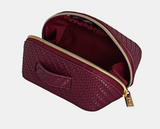 Small Herringbone Beauty Bag | Plum