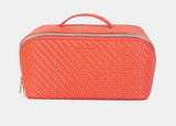 Medium Herringbone Beauty Bag | Tangerine