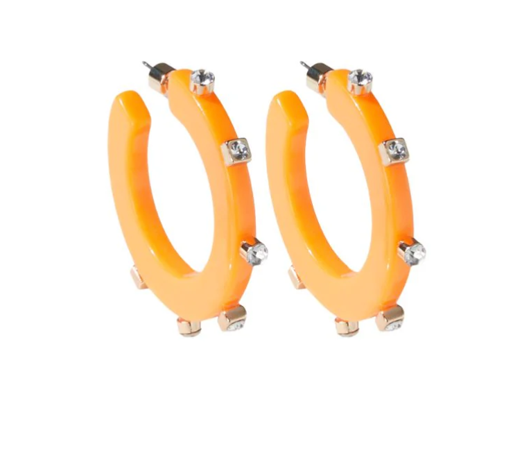 City Girl Jewel Hoop in Orange main image 1