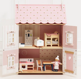 Rose Heart Wooden Doll House