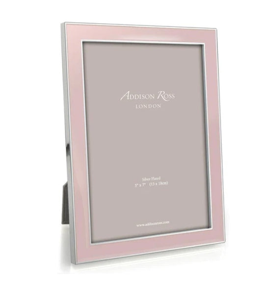 Enamel and Silver Frame 4x6 | Lt Pink