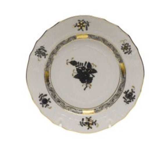 Chinese Bouquet Bread & Butter Plate | Black