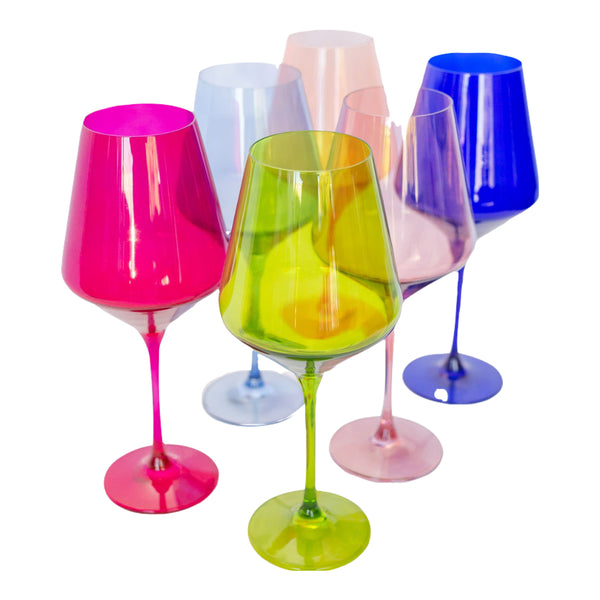 Assorted Colored Wine | Set of Six