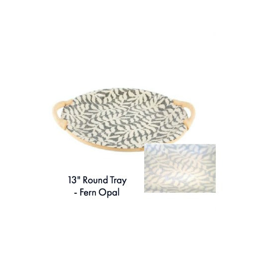 Round Tray W/Handles | Fern Opal