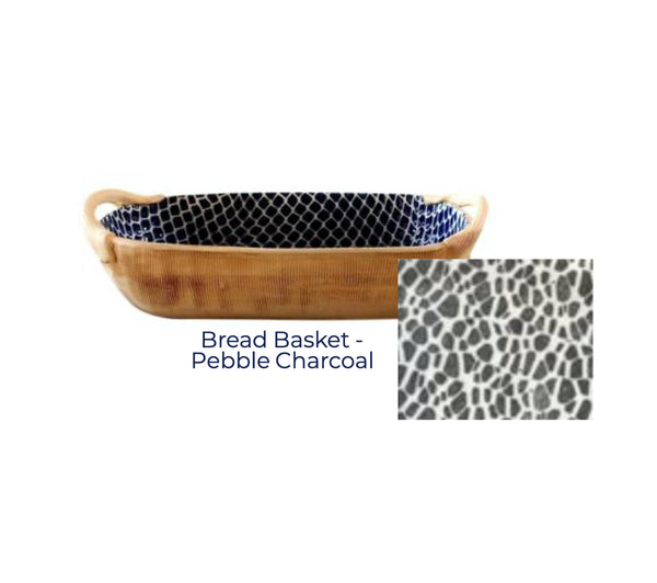 Bread Basket with Handles | Pebble Charcoal