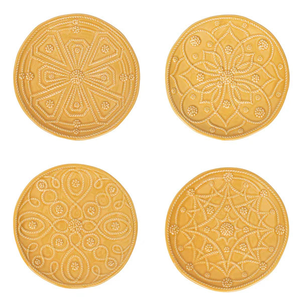 Jardins Du Monde Side/Cocktail Plate Assorted Set/4 | Daffodil