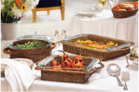 Rectangular Rattan Baking Dish With Pyrex | 3 QT