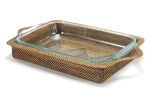 Rectangular Rattan Baking Dish With Pyrex | 3 QT