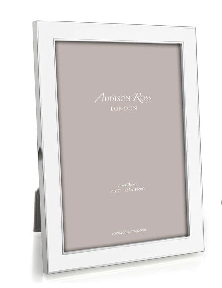 Enamel and Silver Frame | White  4 x 6