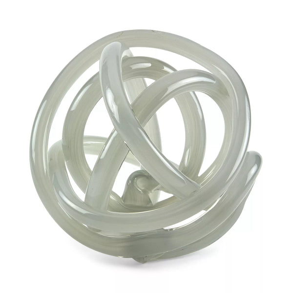 Grey Hand Blown Glass Knot