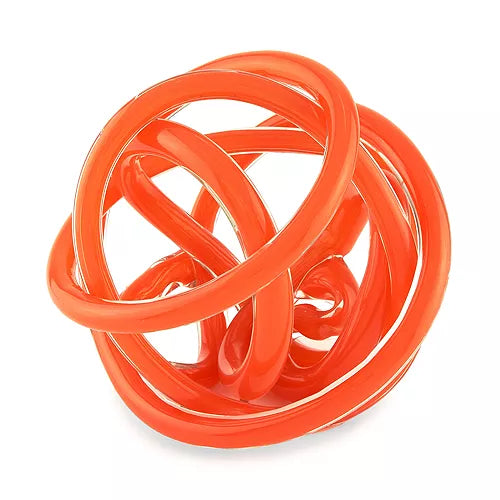 Orange Hand Blown Glass Knot