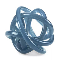 Smokey Blue Hand Blown Glass Knot