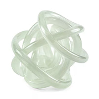 White Hand Blown Glass Knot