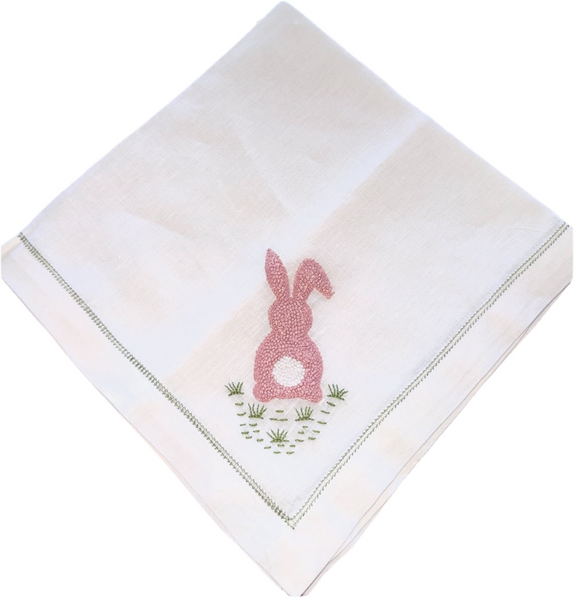 COTTONTAIL EMBROIDERED NAPKIN | PINK