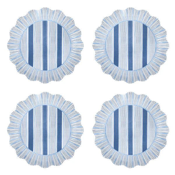 Cabana Stripe Melamine Dessert/Salad Plate Set/4 | Ocean