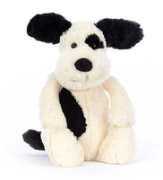 Bashful Puppy | Medium Black & Cream