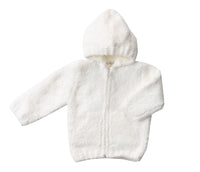Chenille Hoodie White | 0-6 mo