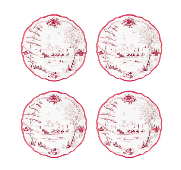 Winter Frolic Dessert/Salad | Set of 4 Melamine