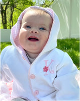 Lined Hoodie White/Pink | 12m