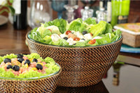 Rattan Salad Bowl with Glass