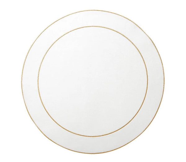 Linho Round Placemat | White Gold