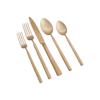 Vintage Gold Matte  Five Piece Place Setting