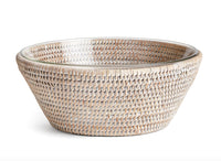 Burma Rattan Serving Bowl | White