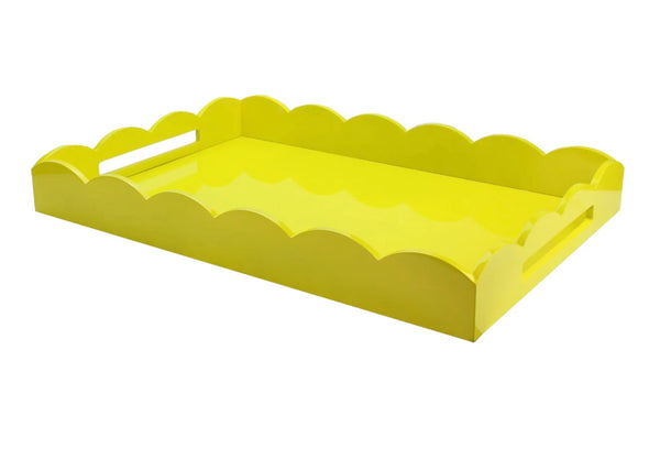 Large Scalloped Edge Tray | Yellow