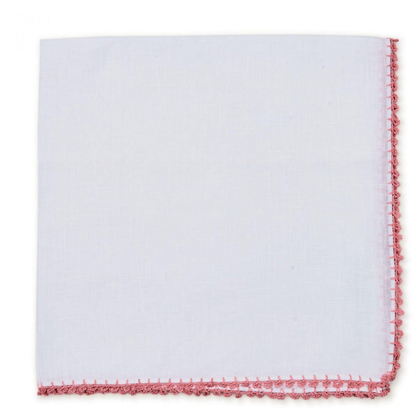 Picot Embroidered Edge Napkin Blush