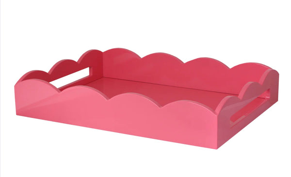 Medium Scalloped Edge Tray | Pink