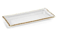 Textured Tray W/Gold Rim