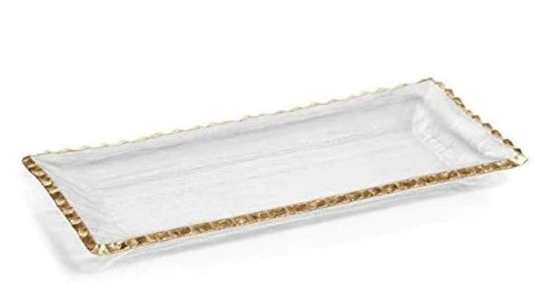 Textured Tray W/Gold Rim