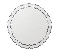 Linho Scalloped Placemat Set 2 | White Navy