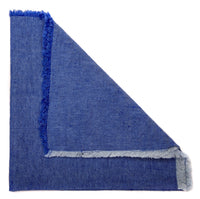 Washed Fringe Edge Napkin | Oxford Blue