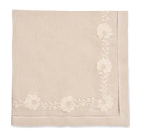 Floral Petal Embroidered Napkin | Taupe